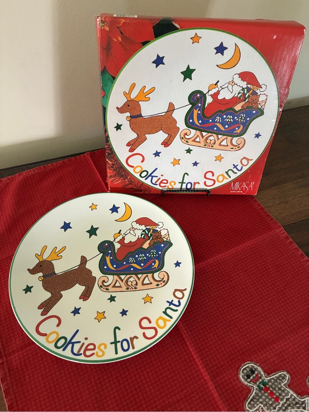 Mikasa Santa's Treat Plate Cookies for Santa FX056 Christmas in Box